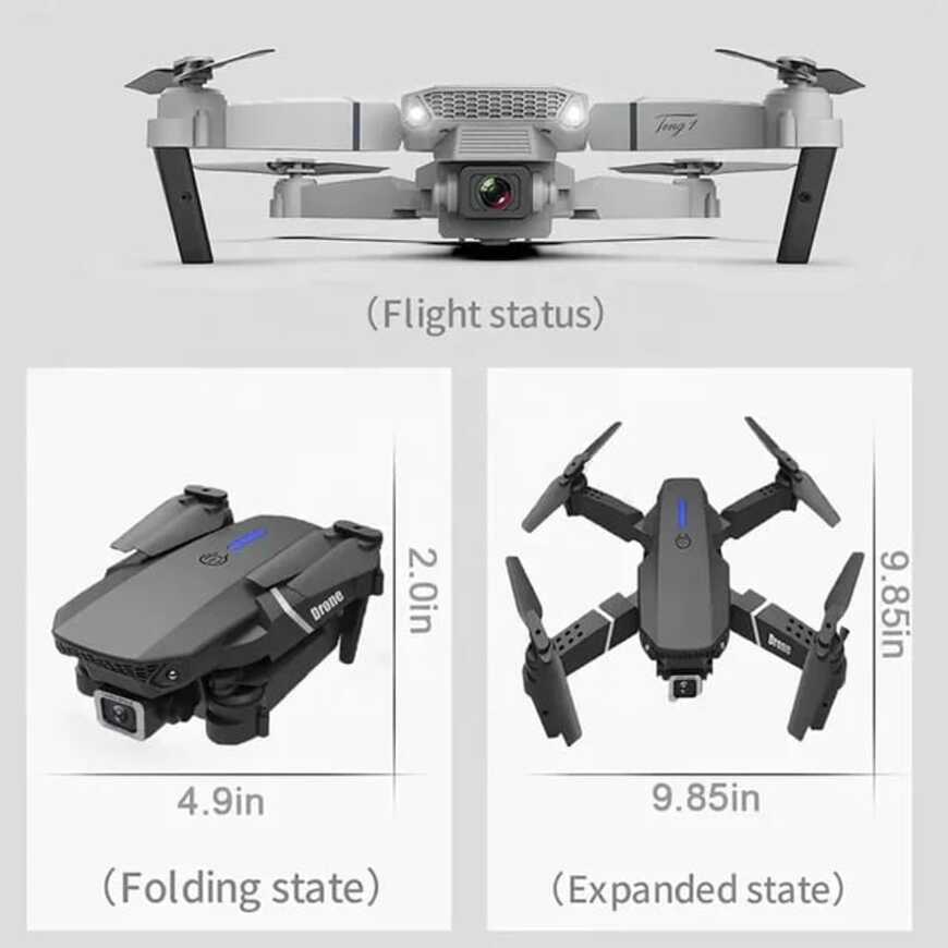 Dron Rc Portátil E 88 Con Cámara Dual