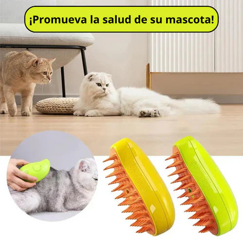 Vapor Care Brush – Cepillo de Vapor 3 en 1 para Gatos y Perros