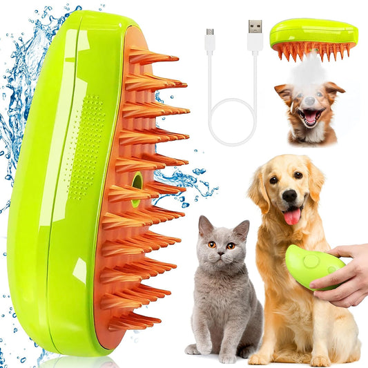 Vapor Care Brush – Cepillo de Vapor 3 en 1 para Gatos y Perros